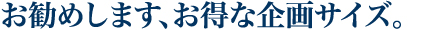 お勧めします、お得な企画サイズ。